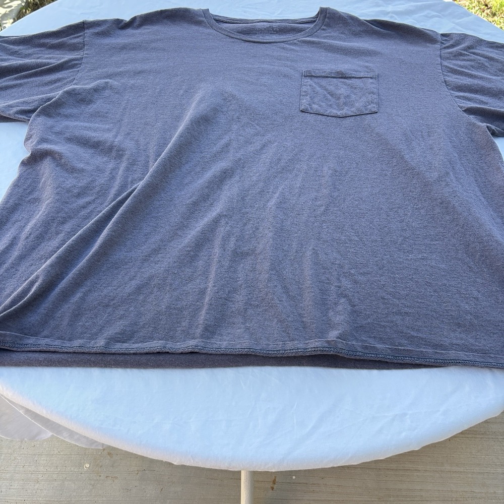 Fruit Of The Loom Men's Pocket Crew Neck T-shirt 3XL Gray Some Front Stains